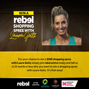 Win a shopping spree at Rebel store in Brisbane with Laura Geitz