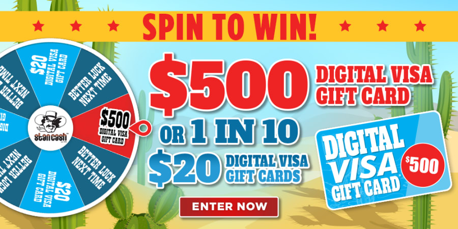 Win 1 of 12 $500 Digital Visa Gift Card or 1 of 120 $20 Digital Visa Gift Cards