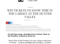 Win 1 family pass to Snow Time in the Garden