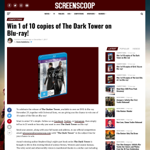 Win 1 of 10 copies of The Dark Tower on Blu-ray