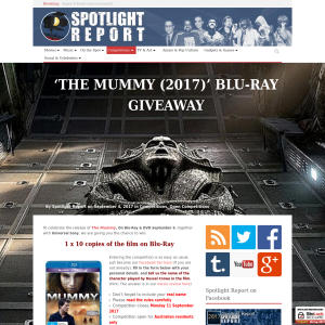 Win 1 of 10 Copies of 'The Mummy' (Blu-Ray)
