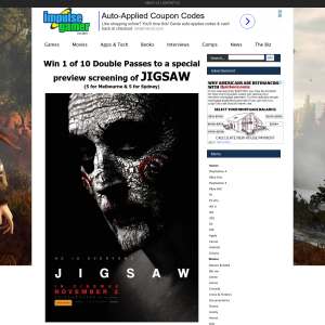 Win 1 of 10 Double Passes to a special preview screening of Jigsaw