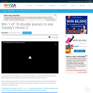 Win 1 of 10 double passes to see 'Daddy's Home 2'