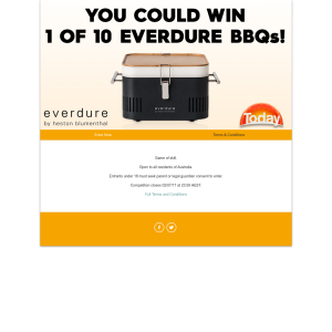Win 1 of 10 Everdure BBQ's by Heston Blumenthal