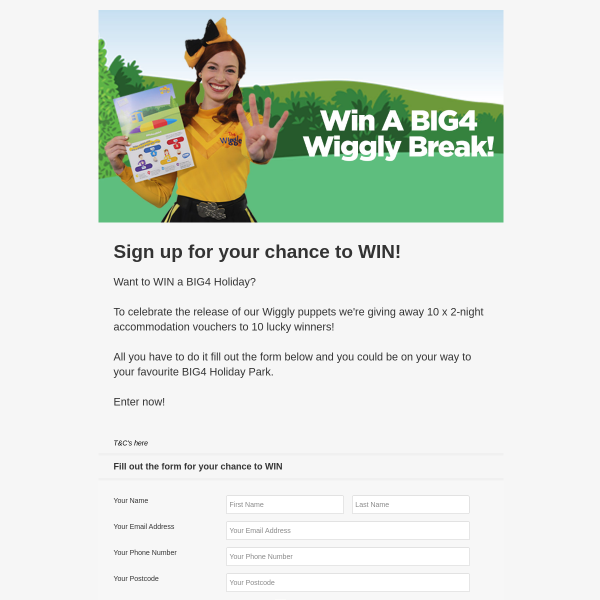 Win 1 of 10 Holiday Park Vouchers