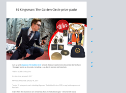 Win 1 of 10 Kingsman: The Golden Circle prize-packs