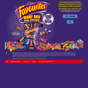 Win 1 of 100 5kg Cadbury Favourites Packs
