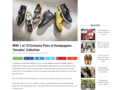 Win 1 of 12 Exclusive Pairs of Hushpuppies ‘Decades’ Collection