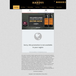 Win 1 of 12 Hardys Wines packs and a signed Cricket Bat