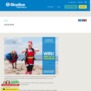 Win 1 of 12 Tandem Skydive Vouchers