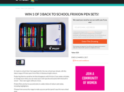 Win 1 of 2 'Back to School' Frixion pen sets, valued at $35 each!