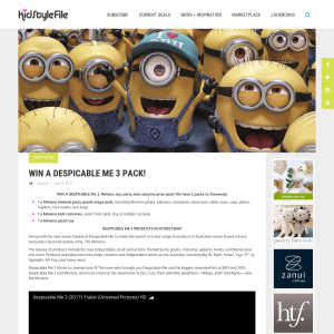 Win 1 of 2 Despicable Me 3 prize packs