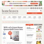 Win 1 of 2 Linen House Queen Quilt Cover sets!