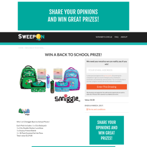 Win 1 of 2 Smiggle 'Back to School' prizes!