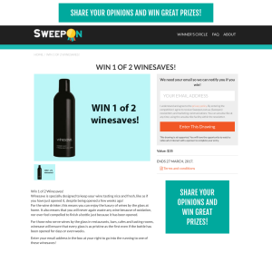 Win 1 of 2 Winesaves, valued at $35 each!