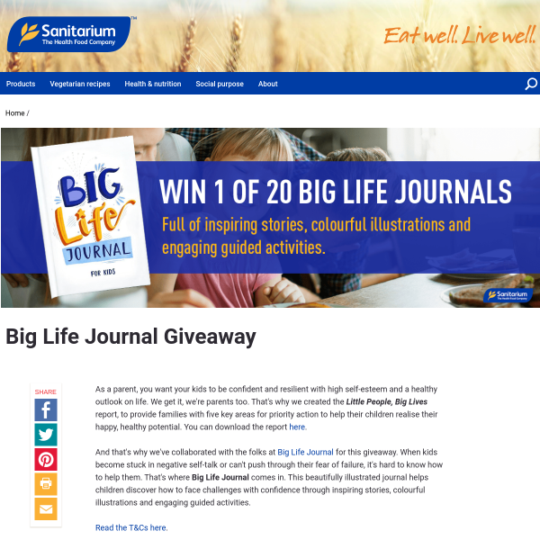 Win 1 of 20 Big Life Journals