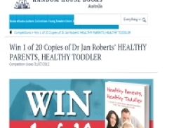 Win 1 of 20 Copies of Dr Jan Roberts? Healthy Parents, Healthy Toddlers
