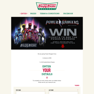 Win 1 of 20 double movie passes to see the new 'Power Rangers' movie! (SA Residents ONLY)