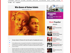 Win 1 of 20 Double passes to see Queen of Katwe from Bmag
