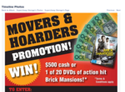 Win 1 of 20 DVDs of action hit Brick Mansions or $500