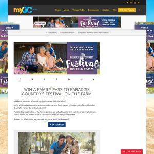 Win 1 of 20 family passes to Paradise Country?s Festival on the Farm
