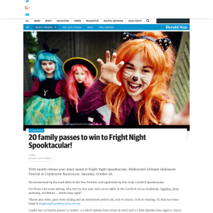 Win 1 of 20 family passes to win to Fright Night Spooktacular