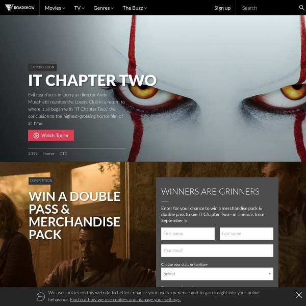 Win 1 of 20 IT Chapter Two Double Pass & Merchandise Packs Worth $182.83