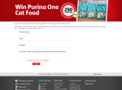 Win 1 of 250 packs of 'Purina One' cat food!