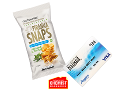 Win 1 of 3 $200 PIRANHA VISA Gift Cards or 1 of 15 Cartons of 50g Snaps