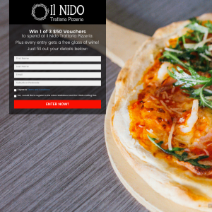 Win 1 of 3 $50 vouchers to spend at 'Il Nido Trattoria' pizzeria!