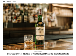 Win 1 of 3 Bottles of The Glenlivet 12 Year Old Single Malt Whisky
