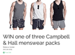 Win 1 of 3 Campbell & Hall menswear packs!
