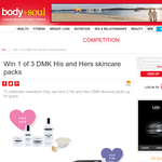 Win 1 of 3 DMK 'His & Hers' skincare packs!