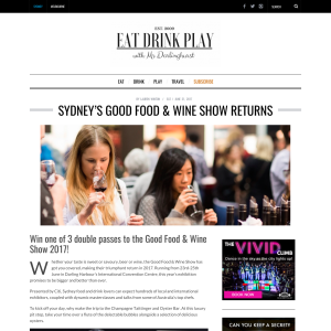 Win 1 of 3 double passes Good Food & Wine Show