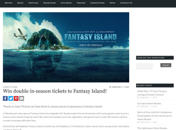 Win 1 of 3 Double Passes to Fantasy Island