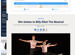 Win 1 of 3 Double Passes to see 'Billy Elliott: The Musical