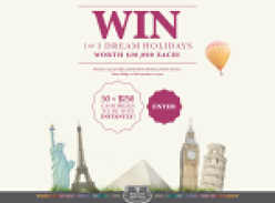 Win 1 of 3 dream holidays worth $20,000 each + 1 of 50 $250 VISA gift cards to be won instantly!
