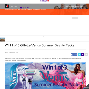 Win 1 of 3 Gillette Venus Summer Beauty Packs