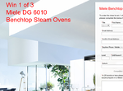 Win 1 of 3 Miele DG 6010 benchtop steam ovens!