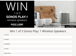Win 1 of 3 Sonos Play: 1 Wireless Speakers