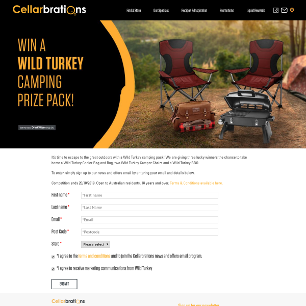 Win 1 of 3 Wild Turkey BBQ & Camping Packs
