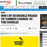 Win 1 OF 30 double passes to Comedy Lounge at The Charles Hotel 