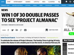 Win 1 of 30 double passes to see Project Almanac