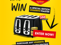 Win 1 of 350 special edition Vegemite toasters!
