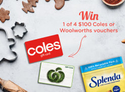 Win 1 of 4 $100 Coles or Woolworths Vouchers