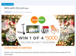 Win 1 of 4 $5,000 'OO.COM.AU' gift vouchers!