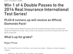 Win 1 of 4 double passes to the 2014 'Real Insurance' International Netball Test Series!
