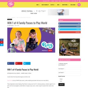 Win 1 of 4 Family Passes to Play World