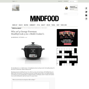 Win 1 of 4 George Foreman HealthyCook 5-in-1 Multi Cooker's