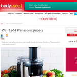 Win 1 of 4 Panasonic juicers!